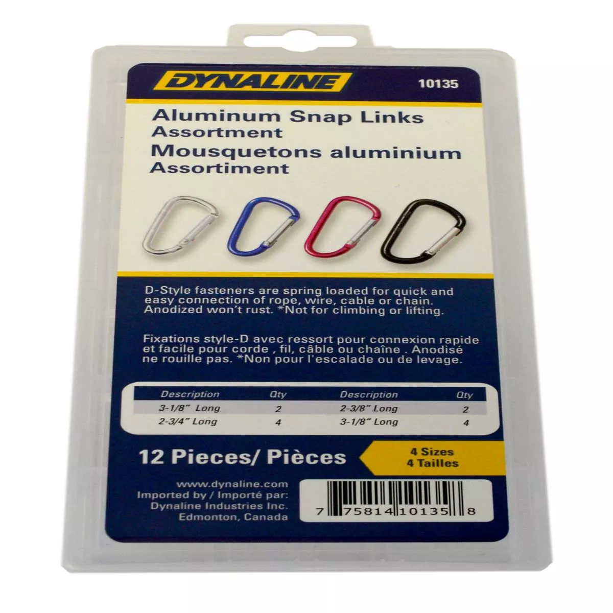 10135, ALUMINUM D-RING ASSORTMENT