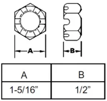 982-912951 - THIN SPINDLE NUT FOR CASE IH