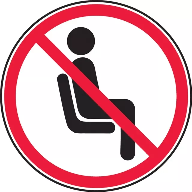 Accuform LADM424VSP Safety Label: No Sitting Symbol