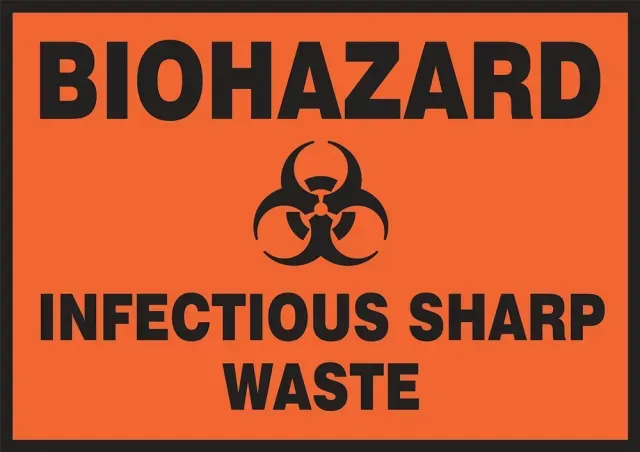 Accuform LBHZ925VSP Biohazard Safety Label: Infectious Sharp Waste