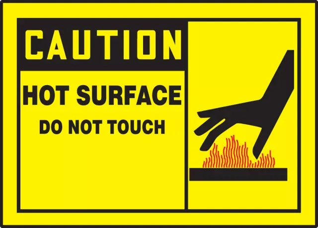 Accuform LEQM647VSP OSHA Caution Safety Label: Hot Surface Do Not Touch