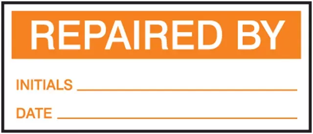 Accuform LPC426 Production Control Labels: Repaired By