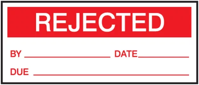 Accuform LPC433 Production Control Labels: Rejected