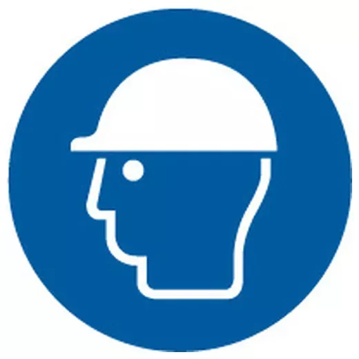 Accuform LSGM2072 ISO Mandatory Safety Label: Wear Head Protection (2011)