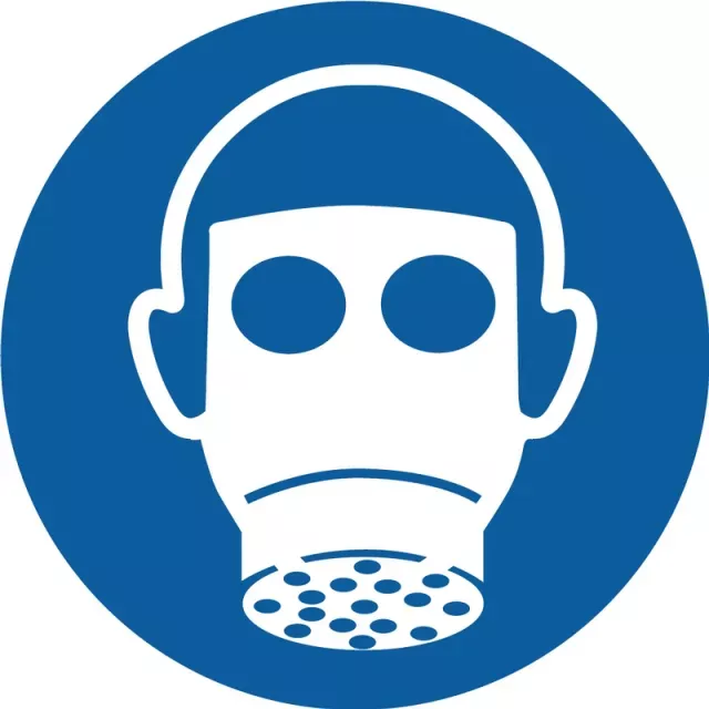 Accuform LSGM2162 ISO Mandatory Safety Label: Wear Respiratory Protection (2011)