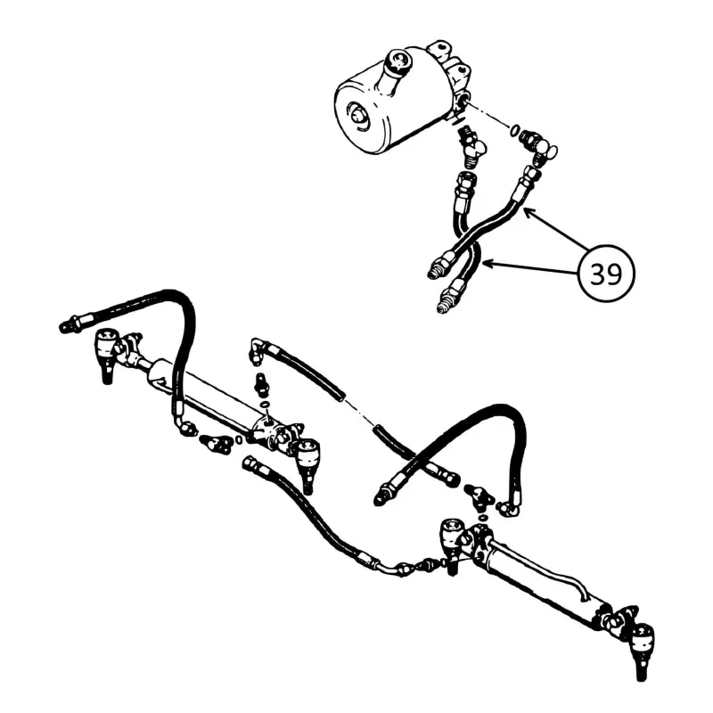 Case 580C Hose - to Steering Pump - #39