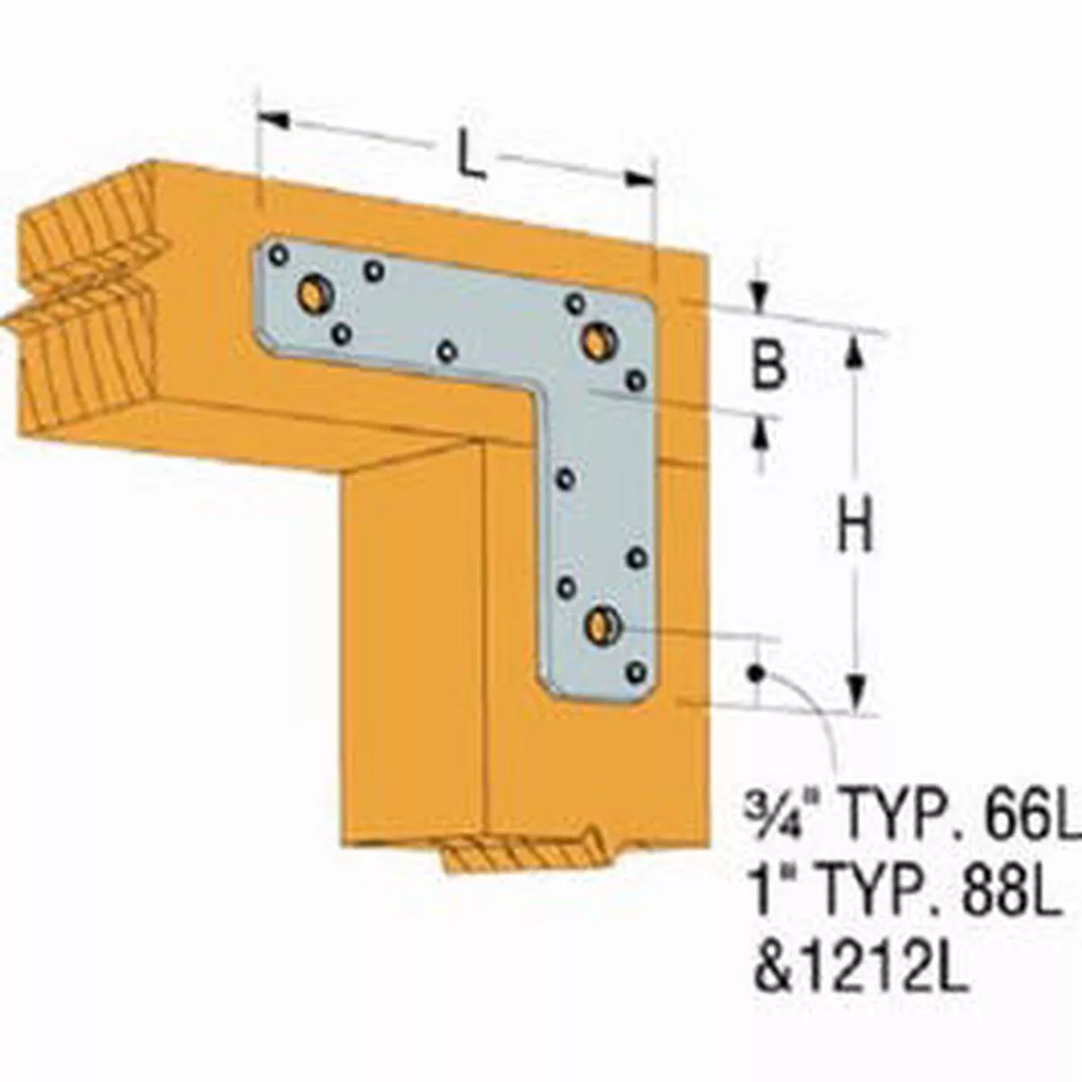 "L" Strap Tie Connector, 6 x 6-In.