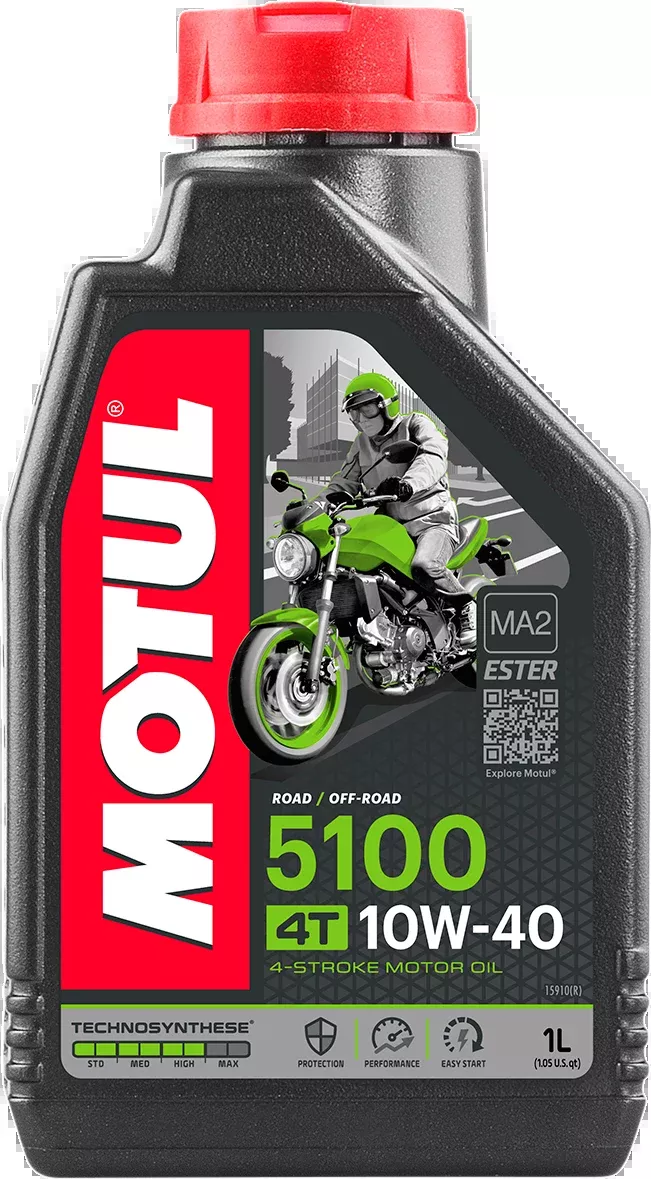 Motul 5100 4T Synthetic Blend Oil - 10W-40 - 1L - 104066 - A&D Discount Performance