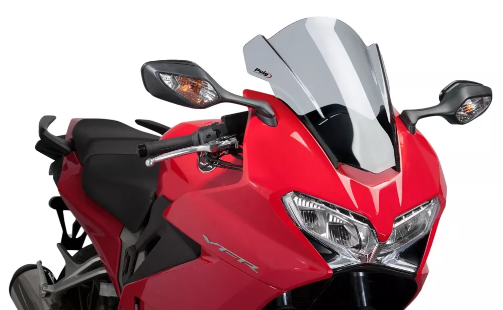 PUIG Windscreen Racing Smoke - 561-07598S - A&D Discount Performance