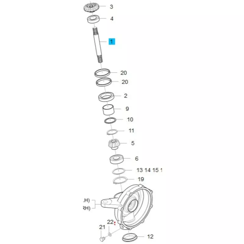 T2350-43462 - Bevel Gear Shaft